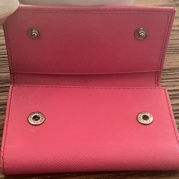 PRADA Pink Saffiano Leather Key Case - Picture 8 of 11